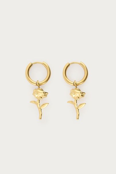 Vintage oorringen met rozen