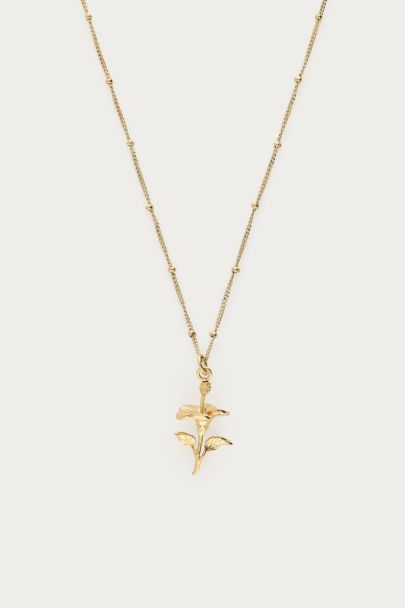 Vintage ketting met dots en hibiscus
