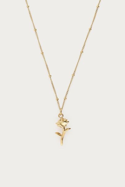 Vintage ketting met dots en roos