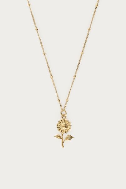 Vintage ketting met dots en zonnebloem