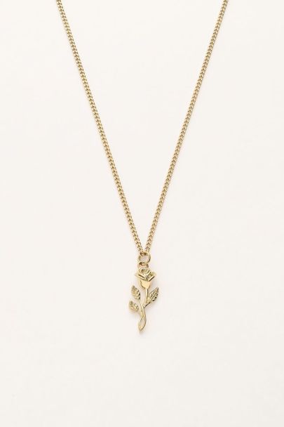Vintage ketting met platte roos