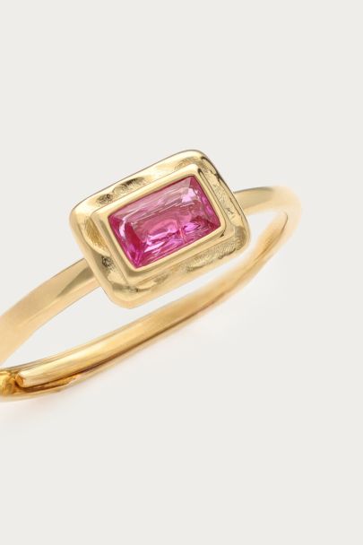 Bague Vintage avec strass rose