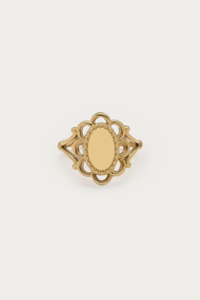 Chevalière Vintage avec fleur