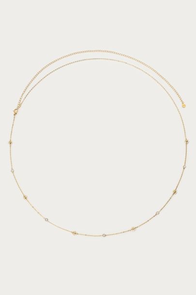 Waist chain with faux pearl flowers