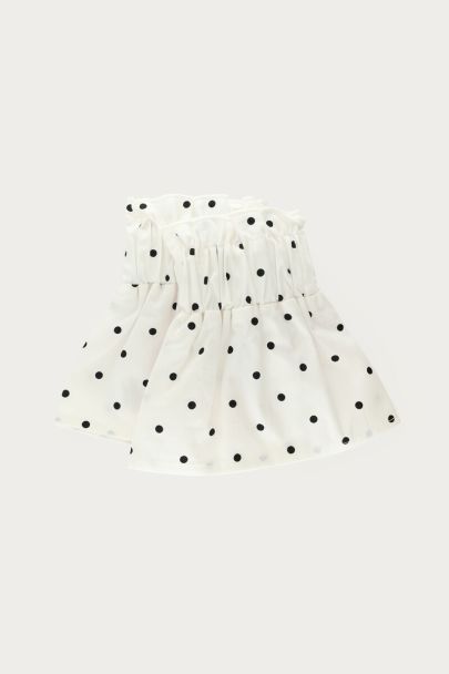 Manchettes blanches &agrave; pois