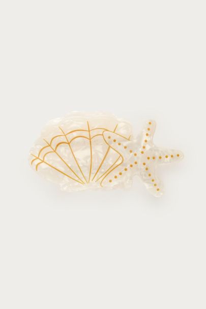 Witte haarclip zeester en schelp
