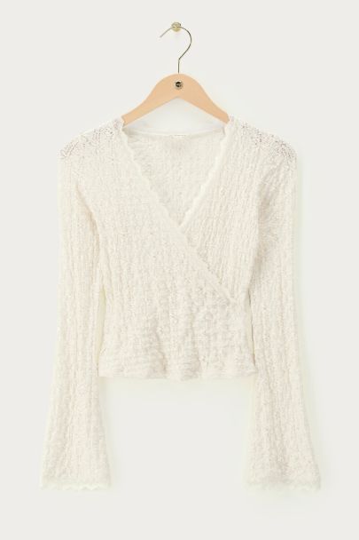 White lace top with overlap
