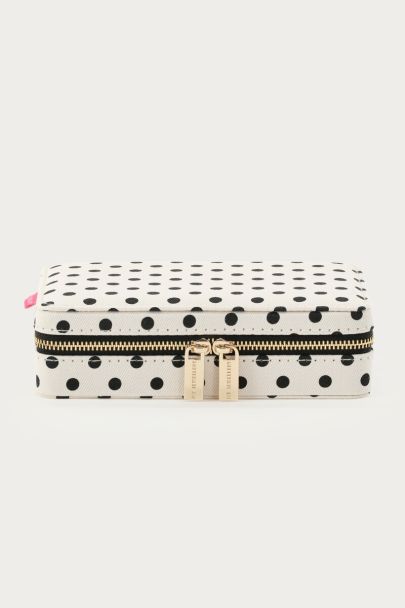 Witte grote sieraden organizer met polkadot