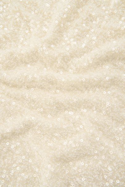Weißes One-Shoulder-Oberteil mit Pailletten