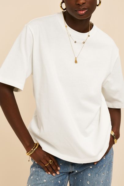 Wit oversized basic T-shirt