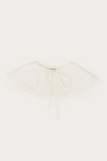 Col en popeline blanche à volants