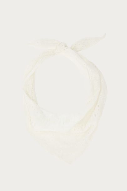Foulard blanc avec broderie