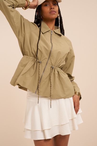 Jupe blanche drap&eacute;e