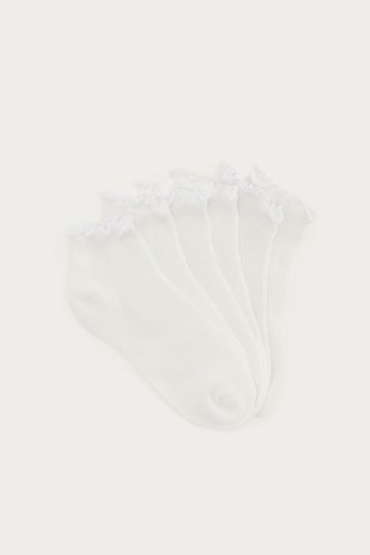 Witte sokken met ruffle set van 3