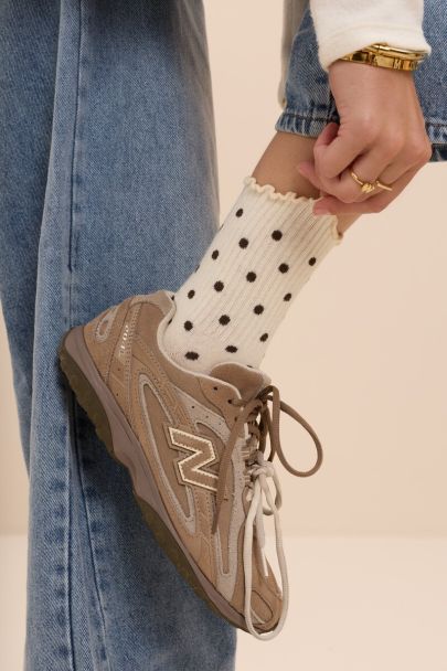 Chaussettes blanches à pois