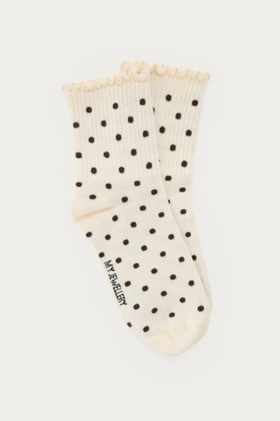 White socks with polka dot