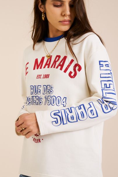 Weißes Langarmshirt "Le marais"