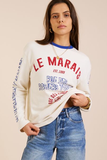 Weißes Langarmshirt "Le marais"