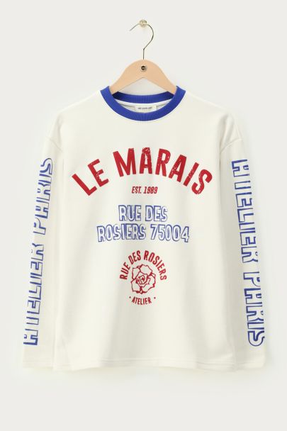 Witte longsleeve "Le marais"