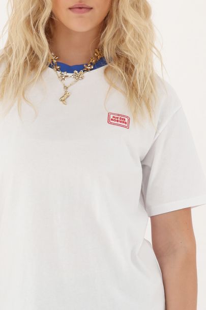 Weißes T-Shirt "Rue des rosiers"