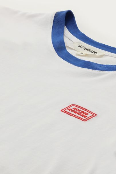 T-shirt blanc 'Rue des rosiers'