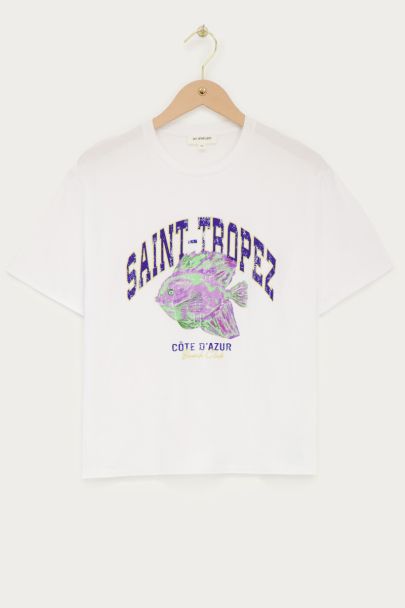 T-shirt blanc 'Saint-tropez'