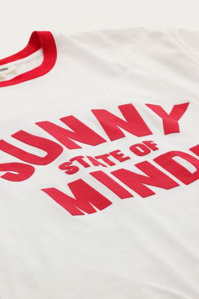 Wit T-shirt 'Sunny state of mind'