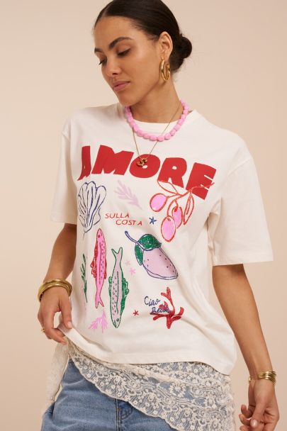 T-shirt blanc ''Amore sulla costa''