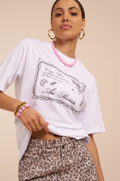 T-shirt blanc "Au revoir"