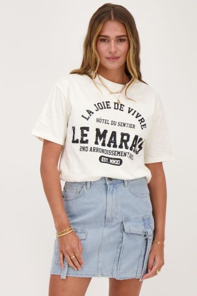 T-shirt blanc Le marais