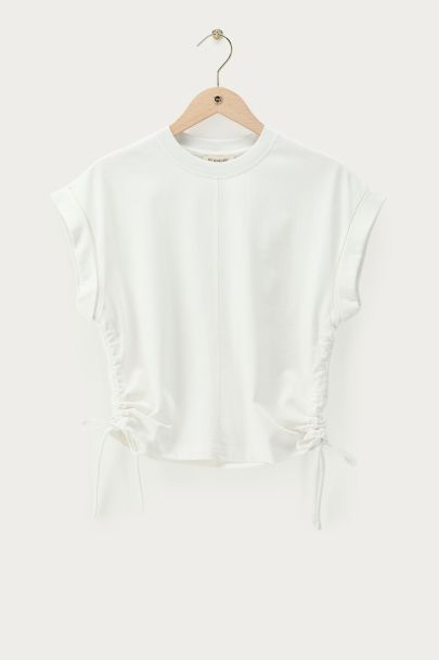 T-shirt blanc avec cordon de serrage