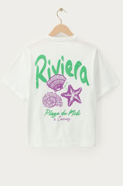 White T-shirt with green "Riviéra"
