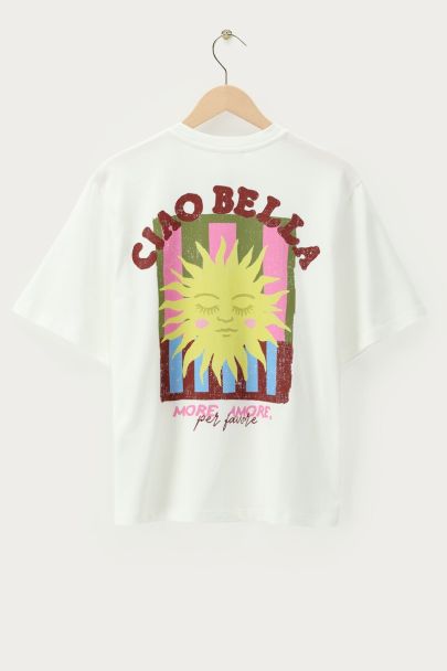 T-shirt blanc soleil "Ciao bella" 