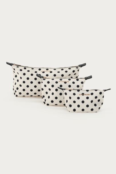 Witte toilettas set met polkadot