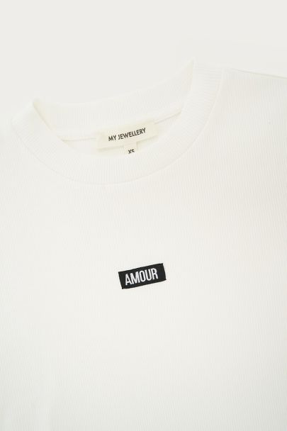 Witte top met kanten details "Amour"