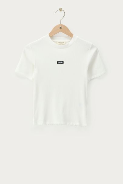 Witte top met kanten details "Amour"