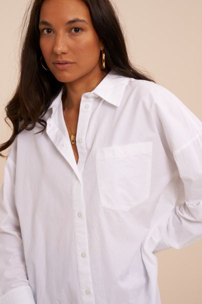 Witte oversized basic blouse