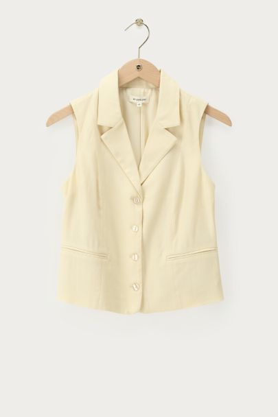 Yellow gilet with buttons