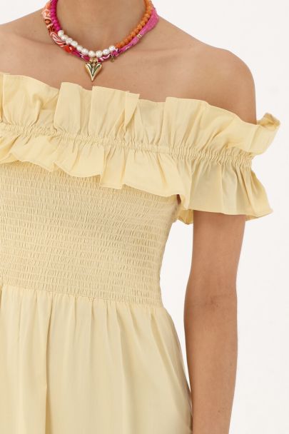 Yellow maxi dress with ruffles