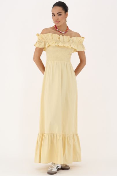 Yellow maxi dress with ruffles