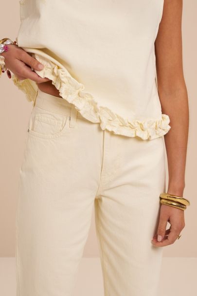 Gele wide leg jeans