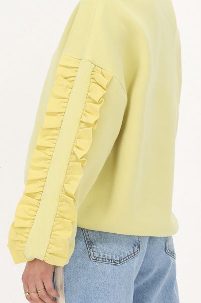 Sweat jaune à volants