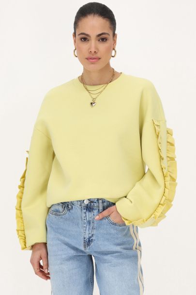 Sweat jaune à volants