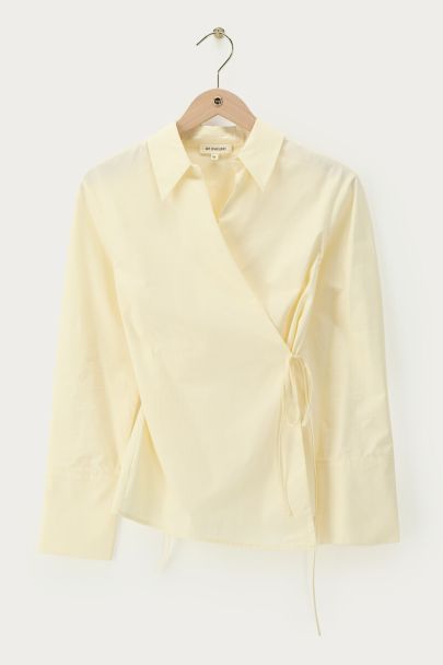 Gele overslag blouse met cuff