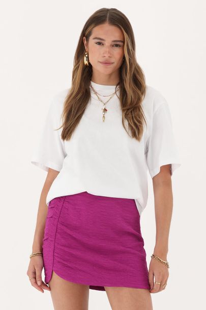 Lila Crêpe-Rock mit Smock