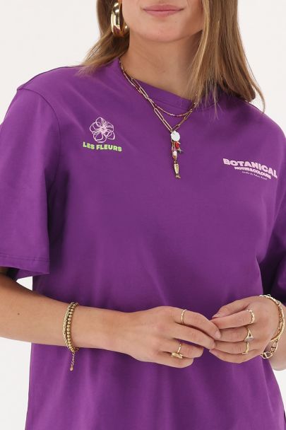 Paars T-shirt "Botanical"