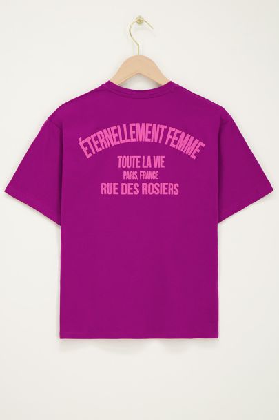 T-shirt violet "Eternellement femme"