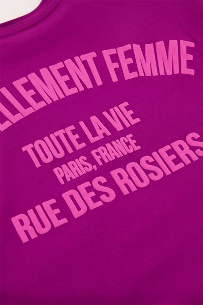 Paars T-shirt 'Eternellement femme'