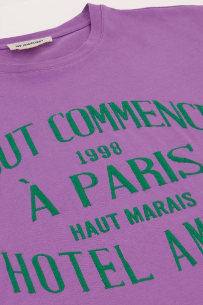 Lila T-shirt 'Hotel Amour'