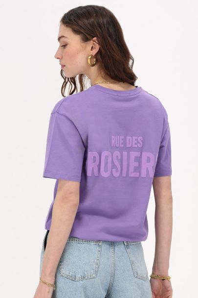 Paars T-shirt "Rue des Rosiers"
